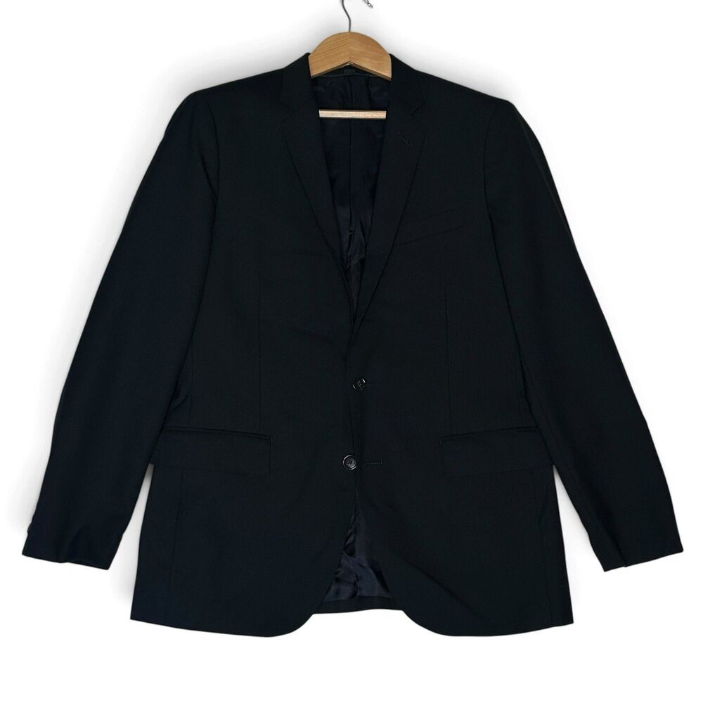 J.Crew Ludlow Loro Piana Men's 40R Super 120's Wool Blazer Suit Jacket Black